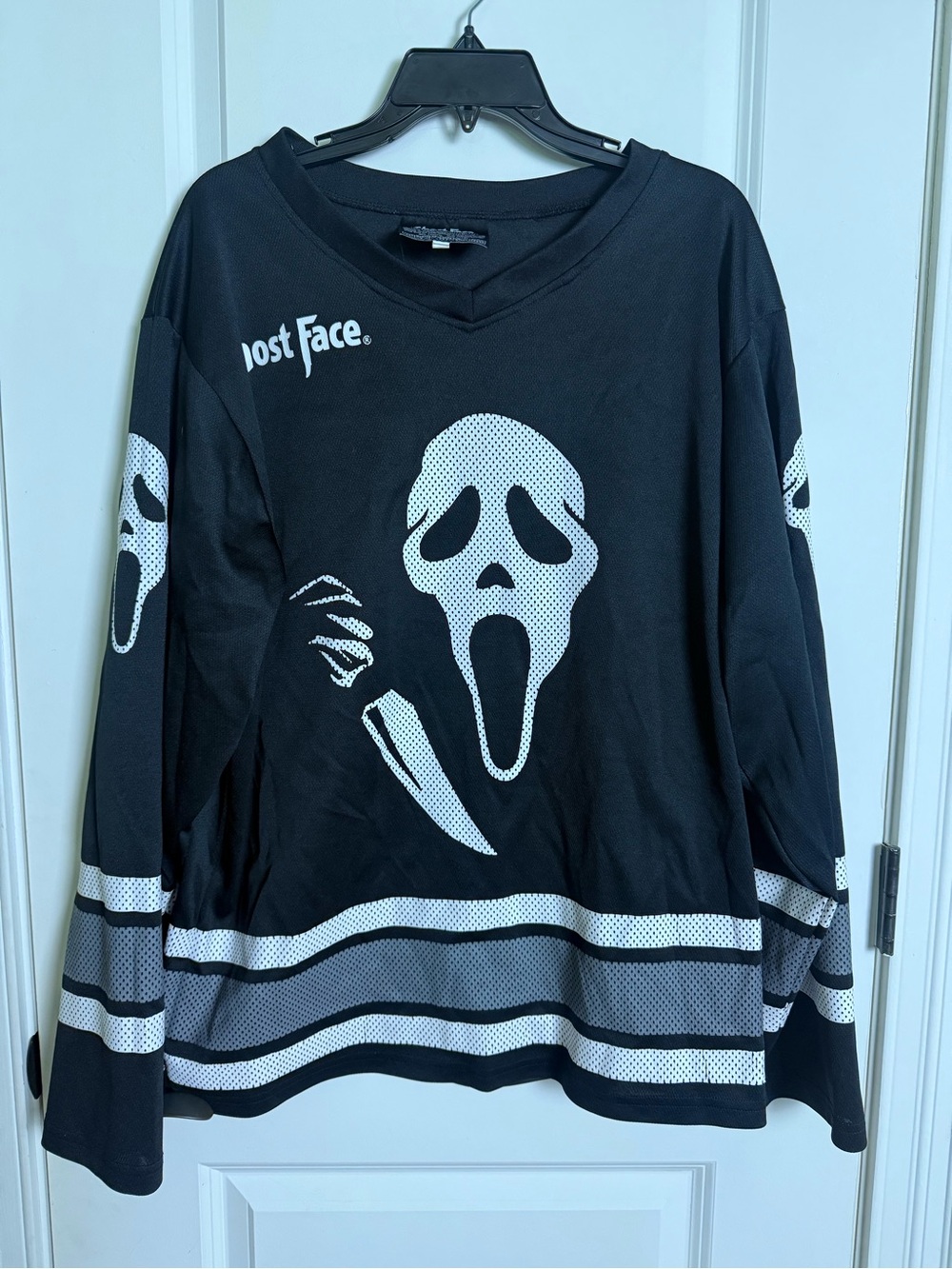Ghost Face Black Graphic Hockey Jersey
